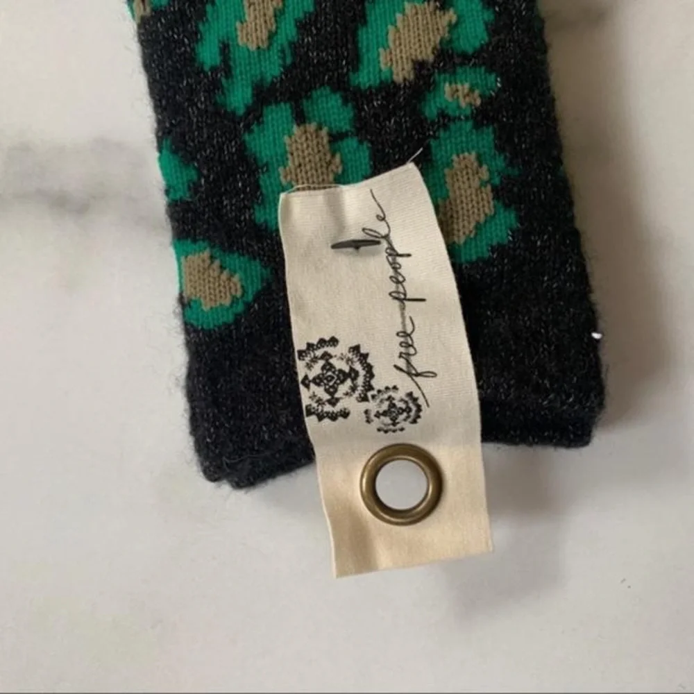 Free People Multi-color Metallic Leopard Crew Socks